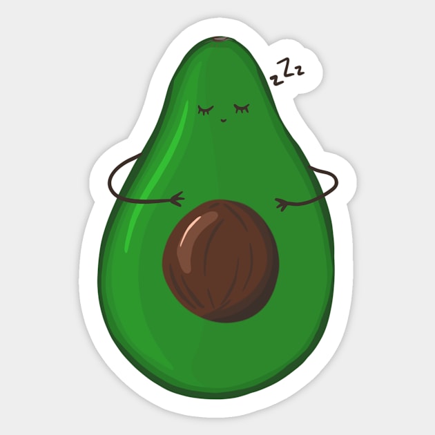 cute print with sleepy avocado Sticker by Zjuka_draw
